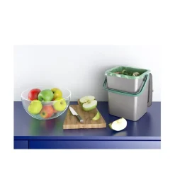 Raccolta Differenziata-Keter Pattumiera per rifiuti organici "smart container bio compost" in polipropilene con manico, 25,5x23x25 cm