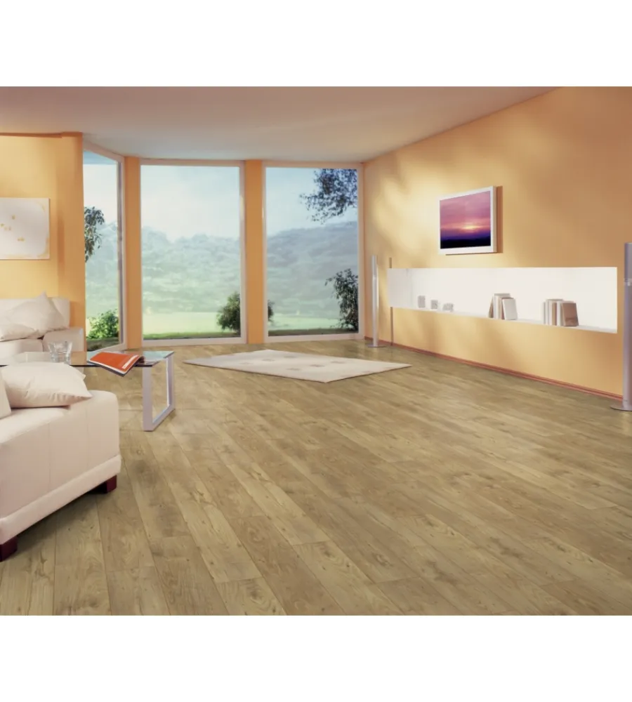 New Pavimento laminato castagno chiaro 10mm ac5 1,598 m² linea chalet Porte, Scale E Pavimenti