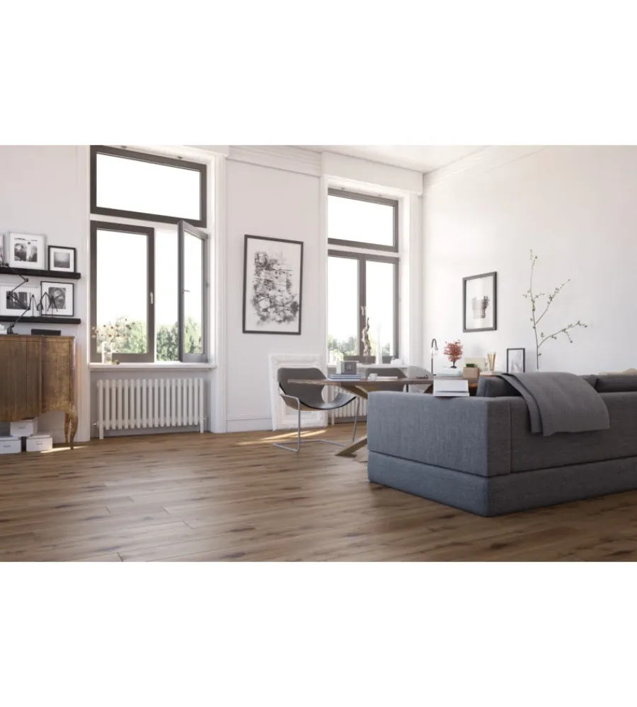 Porte, Scale E Pavimenti-Kimono Pavimento spc 4mm rovere scuro +1mm tappettino 2,196 m² ac5 linea robust