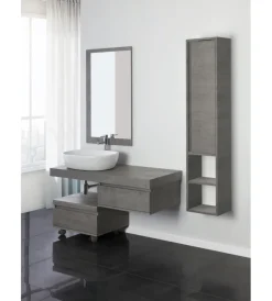 Hot Pensile sospeso per bagno "shelf" cemento, 30x24x150 cm Mobiletti Multiuso