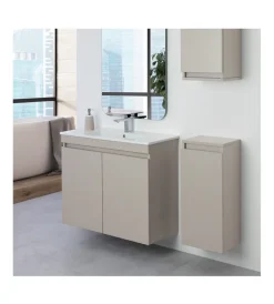 Outlet Pensile sospeso tortora con 1 anta e 2 ripiani, 30x69x25cm Mobiletti Multiuso