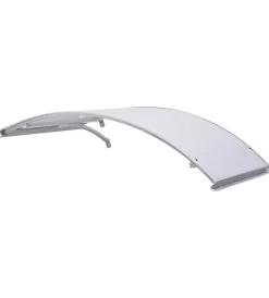 Coperture Per Esterno E Accessori|Pensilina da esterno ad arco essenza con supporto grigio e copertura in policarbonato compatto satinato opalino 160x120 cm