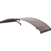 Coperture Per Esterno E Accessori|Pensilina da esterno ad arco essenza con supporto marrone e copertura in policarbonato compatto satinato bronzo 140x90 cm