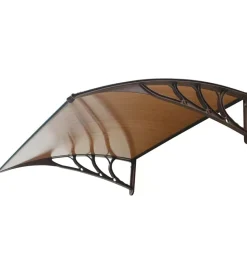 Online Pensilina da esterno essenza in abs con supporto marrone e copertura in policarbonato alveolare fumé 120x100 cm Coperture Per Esterno E Accessori