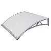 New Pensilina da esterno essenza in abs con supporto grigio e copertura in policarbonato compatto satinato opalino 120x98 cm Coperture Per Esterno E Accessori