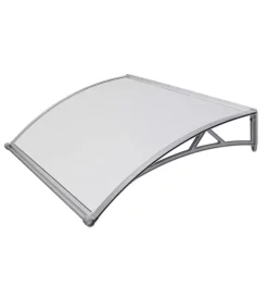New Pensilina da esterno essenza in abs con supporto grigio e copertura in policarbonato compatto satinato opalino 120x98 cm Coperture Per Esterno E Accessori