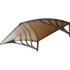 Pensilina da esterno essenza in abs con supporto marrone e copertura in policarbonato alveolare fumé 150x100 cm Coperture Per Esterno E Accessori