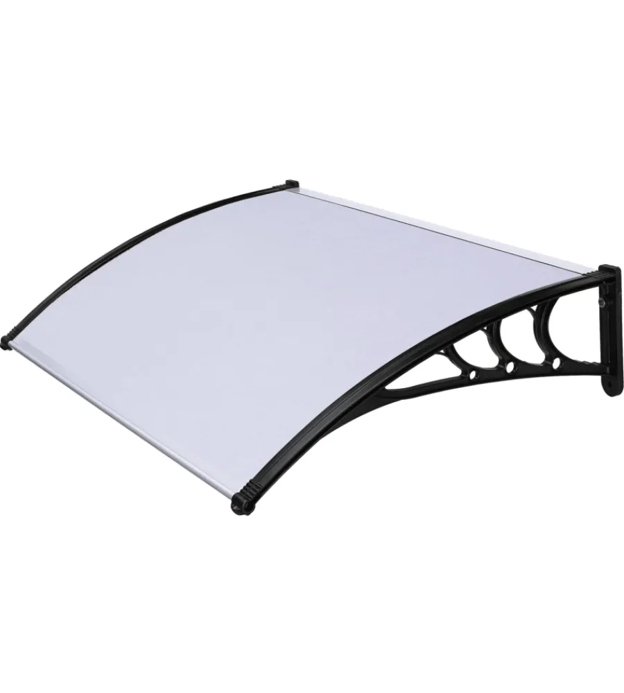 Coperture Per Esterno E Accessori- Pensilina essenza in policarbonato satinato nero 120x80 cm