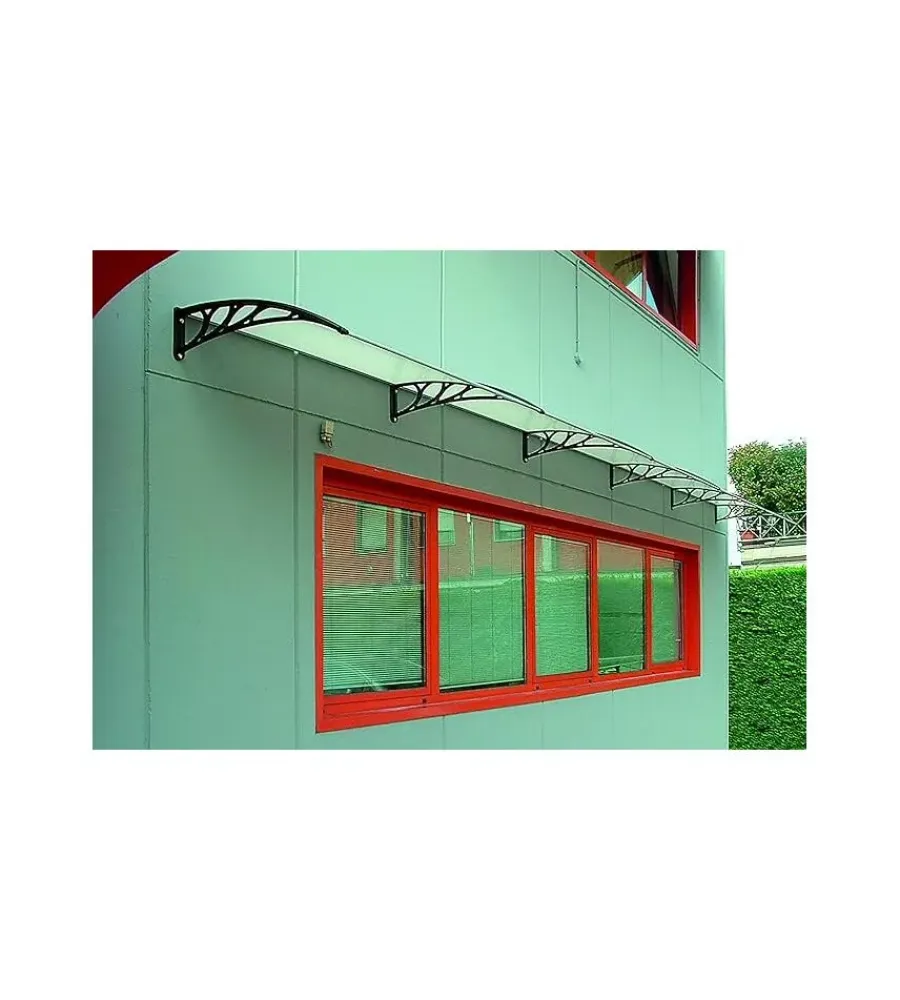 Coperture Per Esterno E Accessori- Pensilina essenza in policarbonato satinato nero 120x80 cm