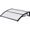 Hot Pensilina essenza in policarbonato satinato con profilo centrale nero 120x100 cm Coperture Per Esterno E Accessori