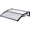 Coperture Per Esterno E Accessori|Pensilina essenza in policarbonato trasparente profilo centrale nero 120x80 cm