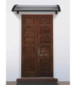 Online Pensilina in policarbonato nero 120x100 cm Coperture Per Esterno E Accessori
