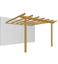 Coperture Per Esterno E Accessori- Pergola addossata da esterno in legno, 240x240 cm