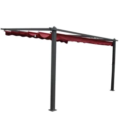Coperture Per Esterno E Accessori-EuroGarden Pergola addossata da esterno "daiana" in alluminio burgundy 4x3 m
