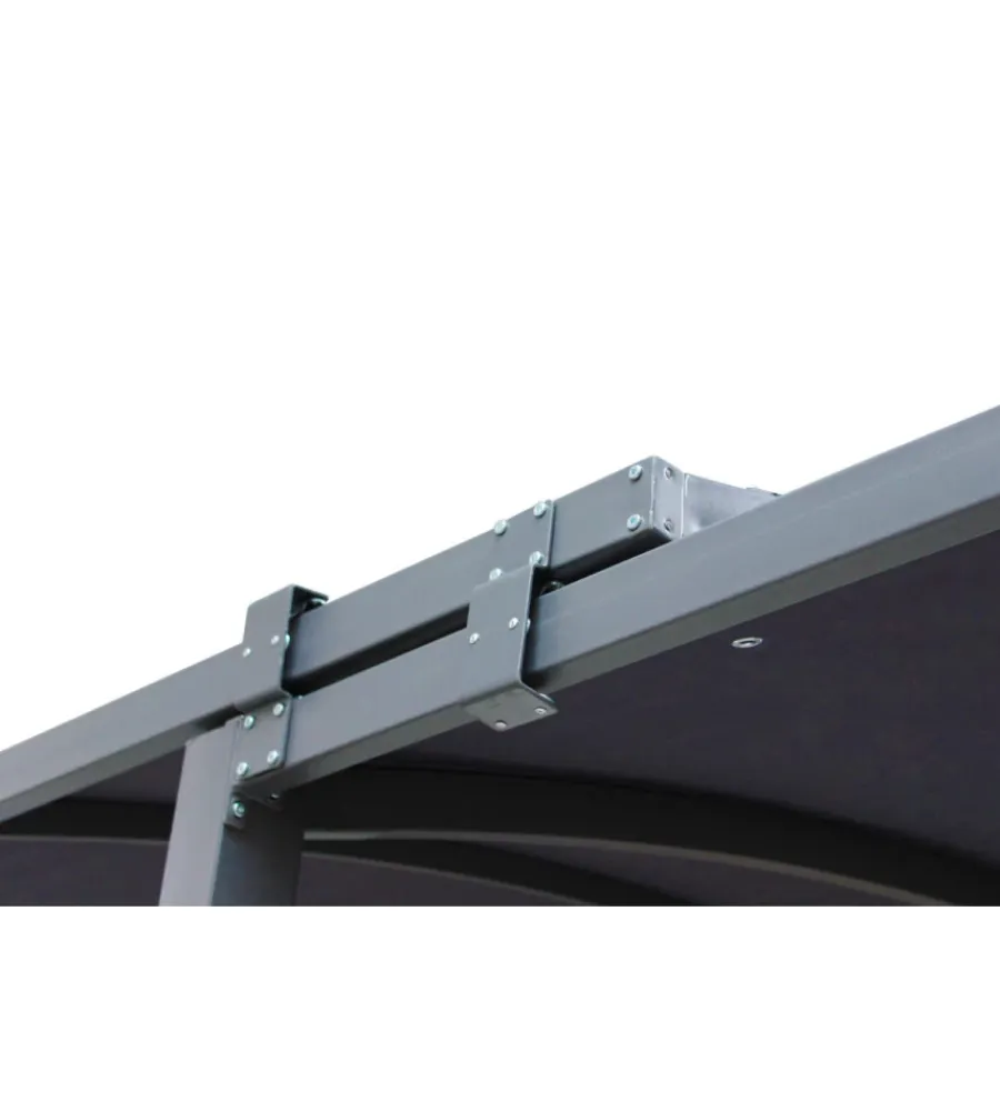 Coperture Per Esterno E Accessori- Pergola allungabile elica garden "tucson" in metallo antracite 300/600x300x230 cm