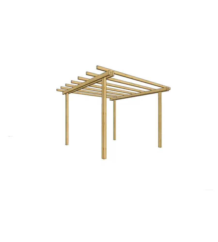 Coperture Per Esterno E Accessori- Pergola autoportante da esterno in legno, 240x240 cm