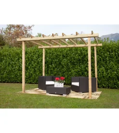 Coperture Per Esterno E Accessori- Pergola autoportante da esterno in legno, 240x240 cm