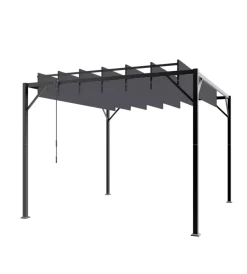 Sale Pergola bioclimatica da esterno "louver" in acciaio grigio 3x3 m Coperture Per Esterno E Accessori