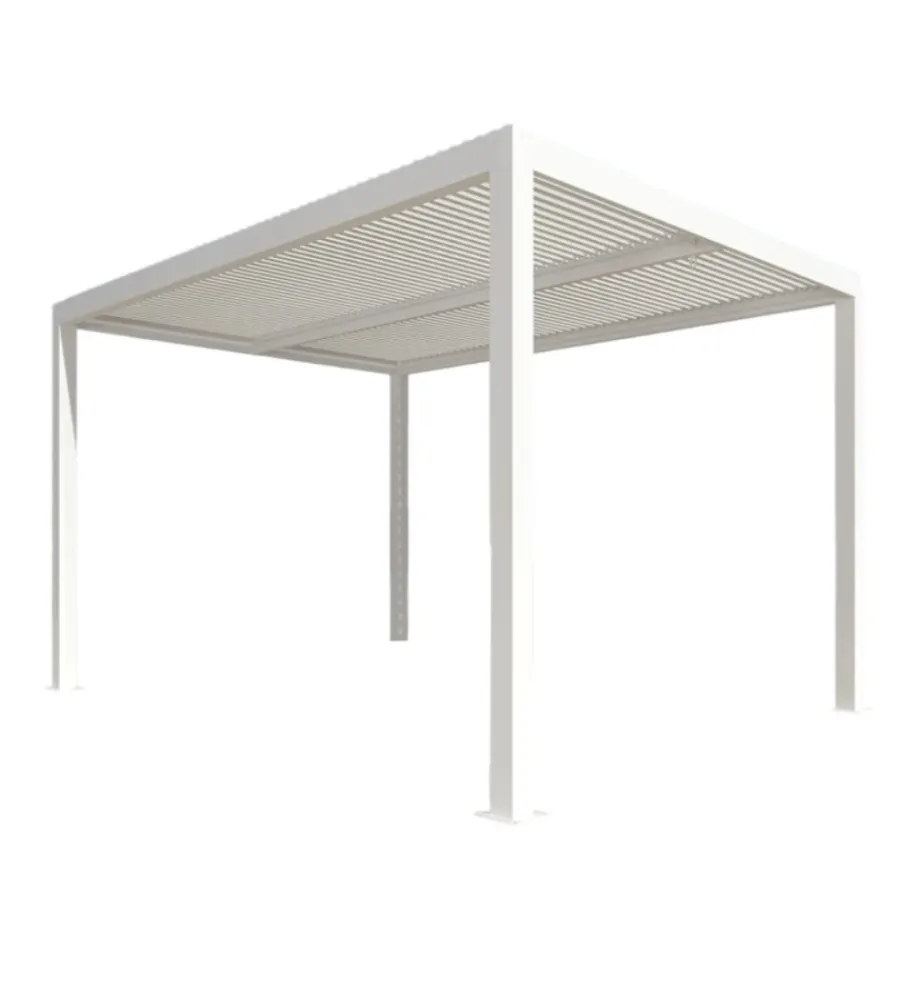Coperture Per Esterno E Accessori- Pergola bioclimatica da esterno "artemide" in alluminio bianco 3x4 m