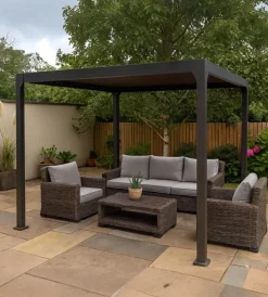 EuroGarden Coperture Per Esterno E Accessori|Pergola bioclimatica da esterno "era" in alluminio e acciaio antracite 3x3 m