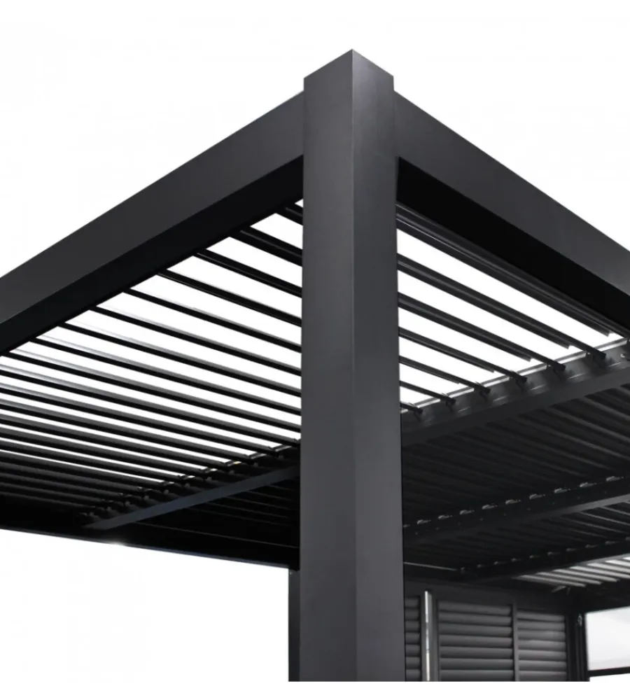 Coperture Per Esterno E Accessori- Pergola bioclimatica elica garden antracite 7,8x4x2,5 m