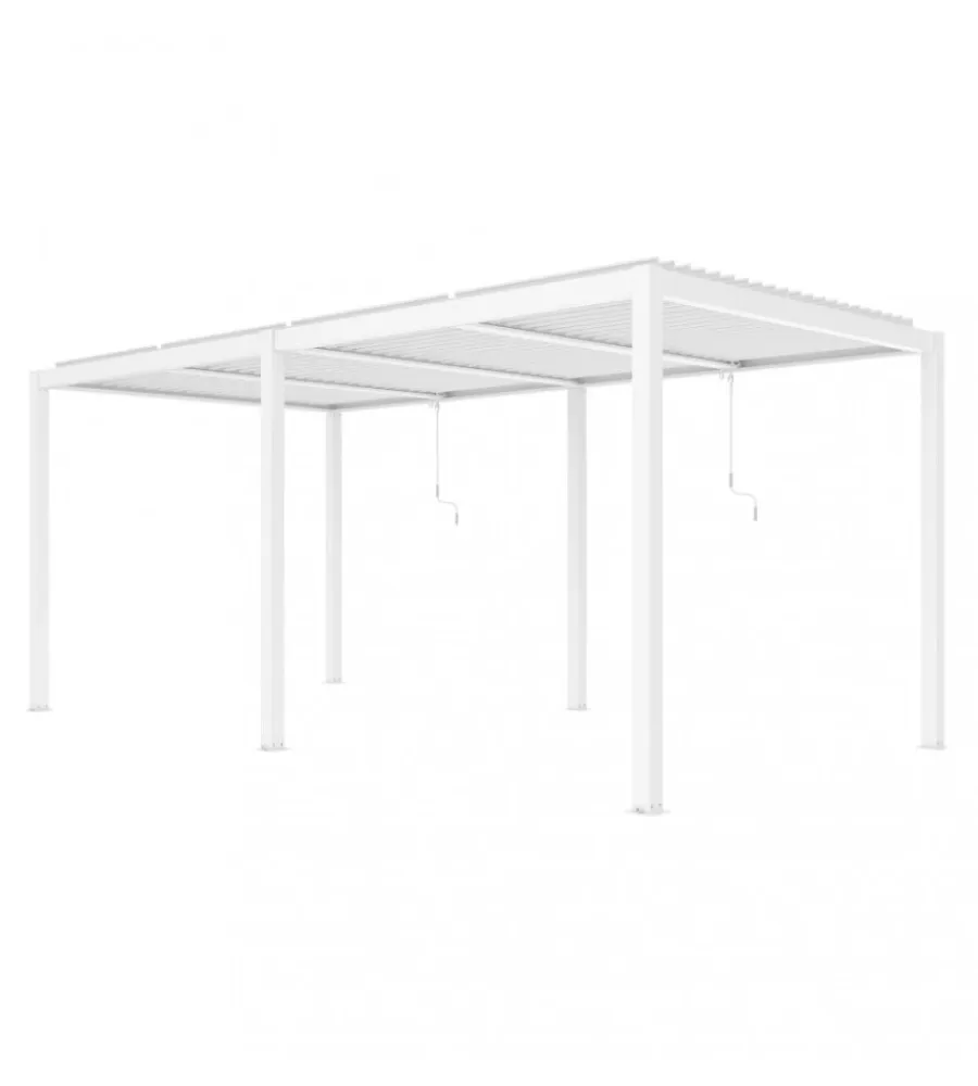 Clearance Pergola bioclimatica elica garden bianco 7,8x4x2,5 m Coperture Per Esterno E Accessori