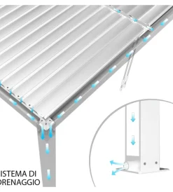 Clearance Pergola bioclimatica elica garden bianco 7,8x4x2,5 m Coperture Per Esterno E Accessori