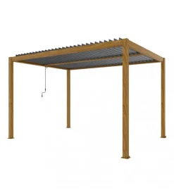 Coperture Per Esterno E Accessori|Pergola bioclimatica elica garden effetto legno 294x394x250 cm