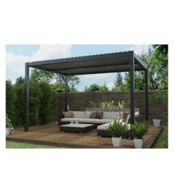 Coperture Per Esterno E Accessori- Pergola bioclimatica riviera "solanum plus" in alluminio antracite 300x300x240 cm