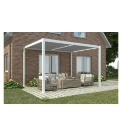 Hot Pergola bioclimatica riviera "solanum plus" in alluminio bianco 300x300x240 cm Coperture Per Esterno E Accessori