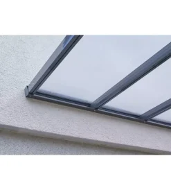 Coperture Per Esterno E Accessori|Pergola da esterno in alluminio colore antracite con copertura in policarbonato, 3x3 metri