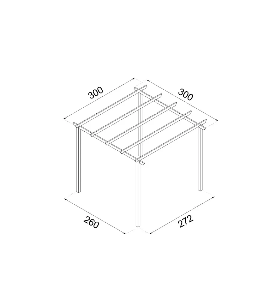 New Pergola da esterno libera "eco" in legno di pino, 300x300 cm Coperture Per Esterno E Accessori