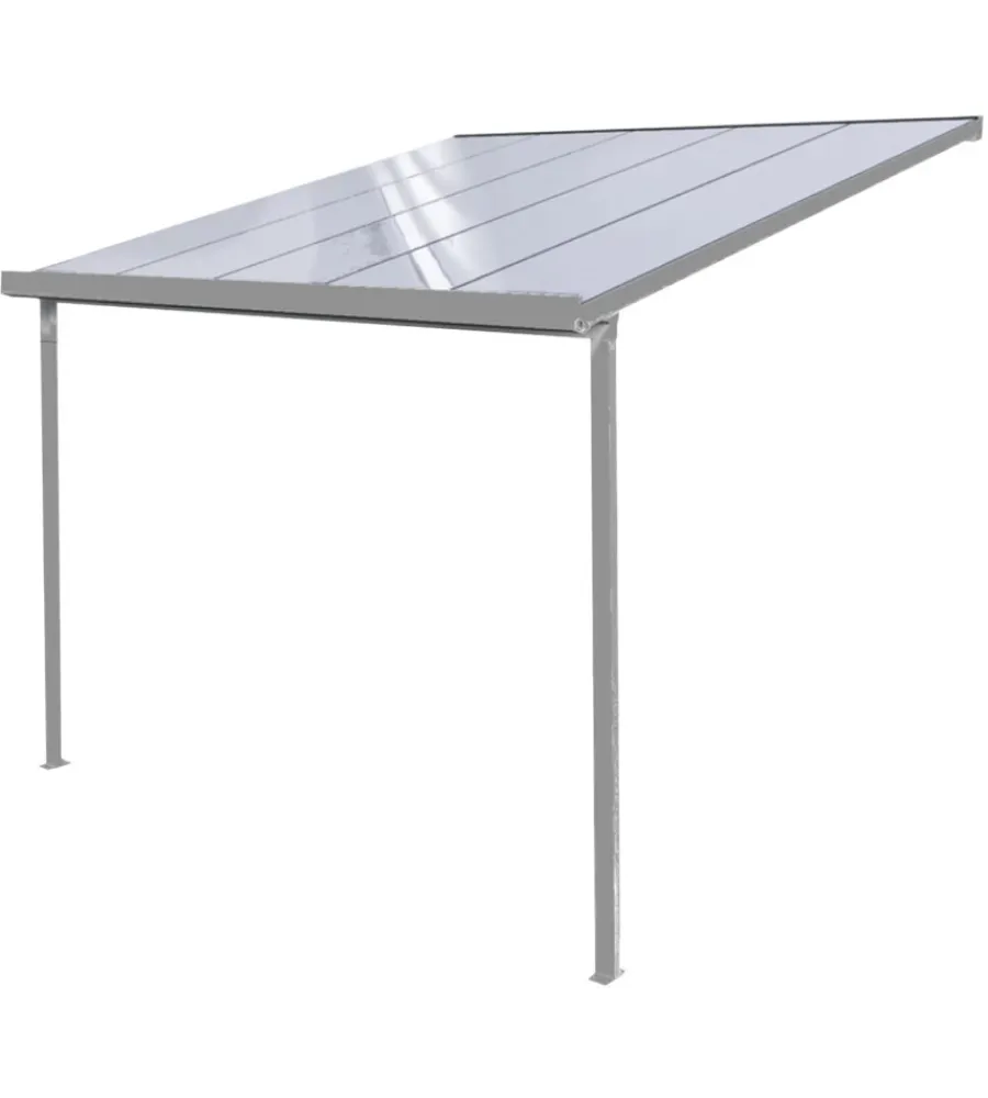 Best Pergola da esterno "patio" in alluminio antracite e policarbonato opale, 3x3 metri Coperture Per Esterno E Accessori