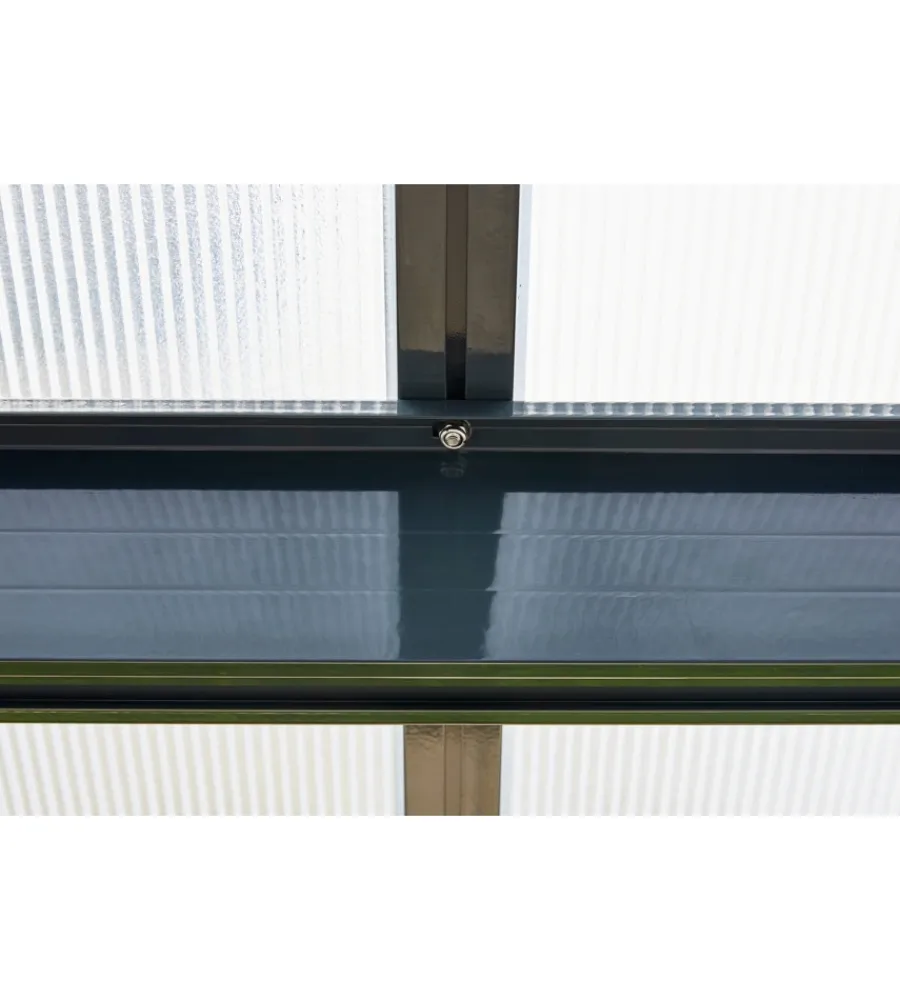 Best Pergola da esterno "patio" in alluminio antracite e policarbonato opale, 3x3 metri Coperture Per Esterno E Accessori