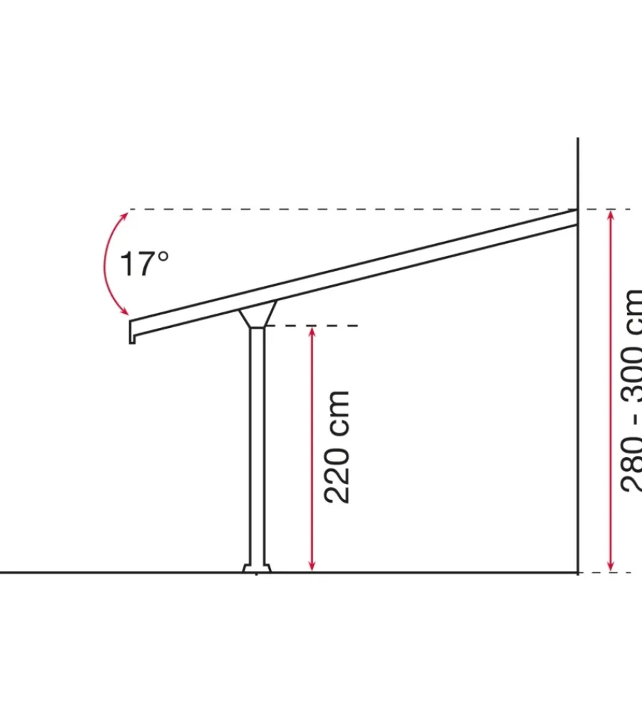 Best Pergola da esterno "patio" in alluminio antracite e policarbonato opale, 3x3 metri Coperture Per Esterno E Accessori