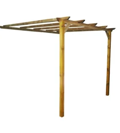 Discount Pergola da giardino adossata in legno, 280x300 cm. Coperture Per Esterno E Accessori