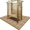 Mobili Da Giardino E Accessori- Pergola da giardino in legno ad arco con panca 160x70190 cm