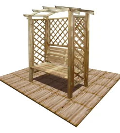 Mobili Da Giardino E Accessori- Pergola da giardino in legno ad arco con panca 160x70190 cm