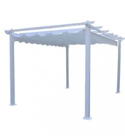 Online Pergola rettangolare elica garden "astoria" in alluminio e poliestere bianco 400x300x240 cm Coperture Per Esterno E Accessori