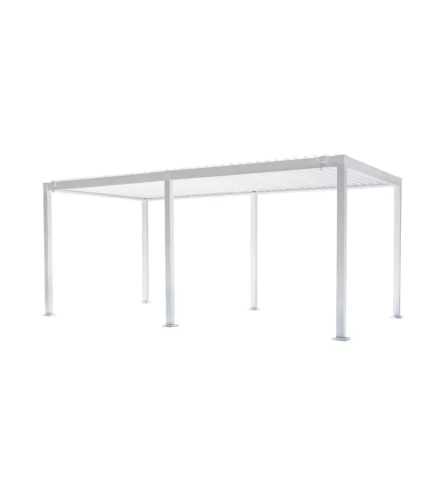Coperture Per Esterno E Accessori|Pergola solaria "texas" in alluminio bianco 3x6 mt