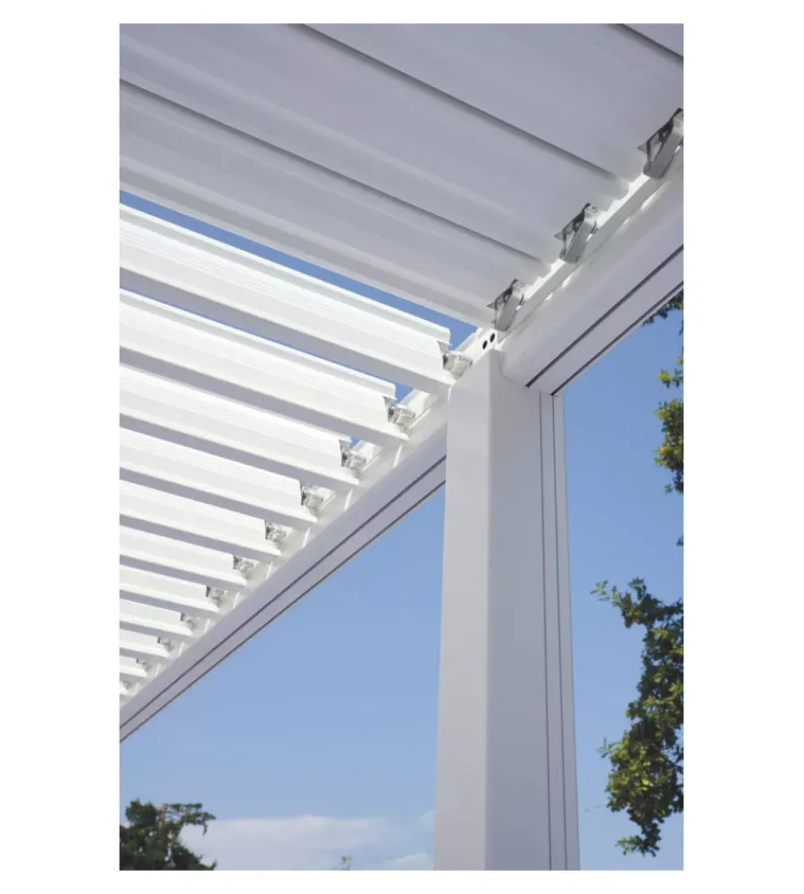 Coperture Per Esterno E Accessori|Pergola solaria "texas" in alluminio bianco 3x6 mt
