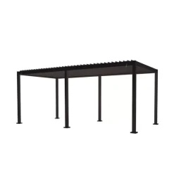 Coperture Per Esterno E Accessori- Pergola solaria "texas" in alluminio antracite 3x6 mt