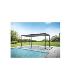 Coperture Per Esterno E Accessori- Pergola solaria "texas" in alluminio antracite 3x6 mt