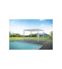 Coperture Per Esterno E Accessori- Pergola solaria "texas" in alluminio bianco 3x4 mt