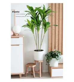 Fiori Artificiali- Pianta di dracaena in polietilene con 88 foglie, 130 cm