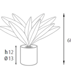New Pianta di dracaena in polietilene con 19 foglie, 60 cm Fiori Artificiali