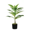 Fiori Artificiali|Pianta di ficus elastica in polietilene con 15 foglie, 65 cm
