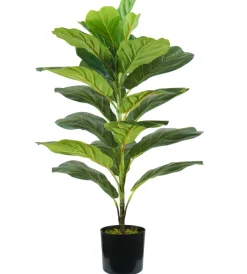 Fiori Artificiali|Pianta di ficus lyrata in polietilene con 21 foglie, 75 cm