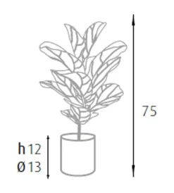 Fiori Artificiali|Pianta di ficus lyrata in polietilene con 21 foglie, 75 cm