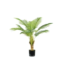 Hot Pianta di palma areca in polietilene con 9 foglie, 90 cm Fiori Artificiali
